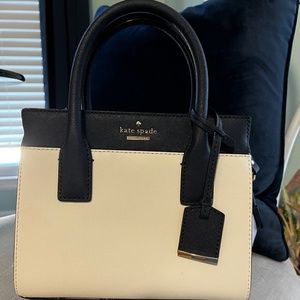 Kate Spade Navy Blue/White Saffiano Leather Cameron Street Colorblock Mini Tote